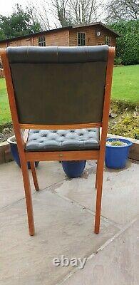 Chesterfield Dining Chair Green Leather Study/Office Free Delivery see Info