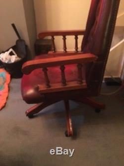 Chesterfield Directors Chestnut Red Leather Executive Captains Office Chair