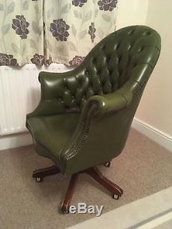 Chesterfield Directors Swivel Office Chair Green