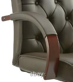Chesterfield Executive Office Chair Brown Leather