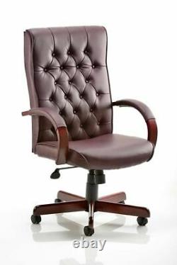 Chesterfield Executive Office Chair Burgundy Leather