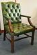 Chesterfield Green Leather Georgian Style Gainsborough Library / Office Chair
