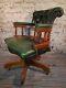 Chesterfield Green Leather Ring Mekanikk Norway Captains Office Desk Chair Seat