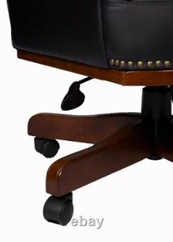 Chesterfield High Back Managers Leather Swivel Office Desk Chair Captains
