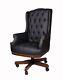 Chesterfield Style Captain's Office Desk Chair Swivel Traditional Pu Leather