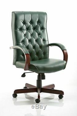 Chesterfield Traditional Leather Armchair Green
