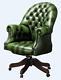 Chesterfield Vintage Directors Swivel Office Chair Antique Green Leather
