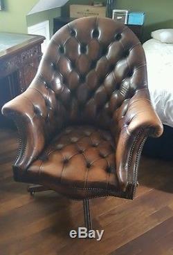 Chesterfield havana directors executive office chair brown leather