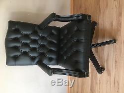 Chesterfield office chair Gainsborough. Black leather Handmade! Drehstuhl