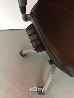 Chocolate Brown Leather 2016 Rh Logic 400 Ergonomic Office Chair & Headrest