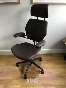 Chocolate Leather Humanscale Freedom Ergonomic Office Task Chair Headrest