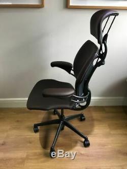 Chocolate Leather Humanscale Freedom Ergonomic Office Task Chair With Headrest