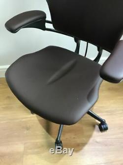 Chocolate Leather Humanscale Freedom Ergonomic Office Task Chair With Headrest