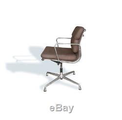 Classic Eames Soft Pad Chair EA218 made by ICF Italy, Swivel, Suede Leather
