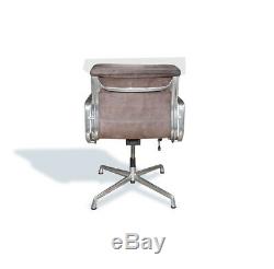 Classic Eames Soft Pad Chair EA218 made by ICF Italy, Swivel, Suede Leather