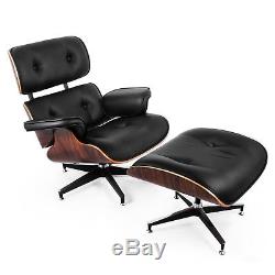 Classic Lounge Chair and Ottoman PU Leather Office Mid-century design Bedroom