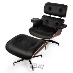 Classic Lounge Chair and Ottoman PU Leather Office Mid-century design Bedroom
