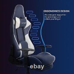 Computer Gaming Chair Ergonomic Executive Massage 160° Recliner Footrest Office