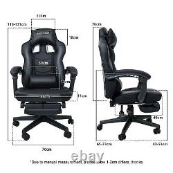 Computer Gaming Chair Ergonomic Executive Office Recliner Footrest Massage Home