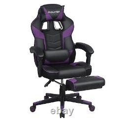 Computer Gaming Chair Ergonomic Office Executive Massage Footrest Recline Purple