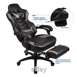 Computer Gaming Chair Racing Leather Sport Office Desk Seat Recliner Footrest