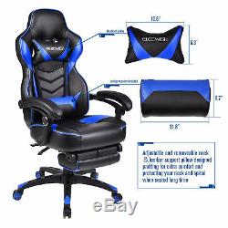 Computer Gaming Executive Chair Office PU Leather Recliner Swivel Sport Footrest