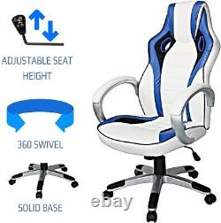 Computer Gaming Office Seating Ergonomic Adjustable Racing Sport Leather Chair