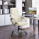 Computer Office Swivel Chair Desk High Back Pu Leather Height Adjustable(cream)
