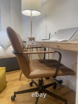 Cooper Mid-Century Leather Office Chair. Brand West Elm. Colour Brown