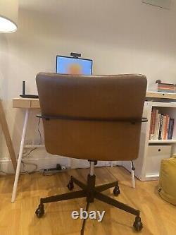 Cooper Mid-Century Leather Office Chair. Brand West Elm. Colour Brown