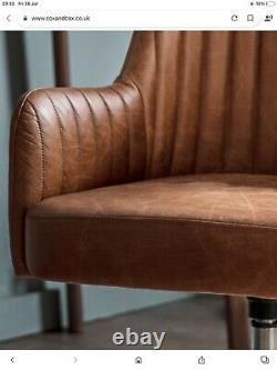 Cox And Cox Fluted Leather Office Chair In Tan RRP £695