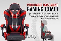 Crenex Racing Reclining Desk Office Computer Gaming Massage Chair With Footrest