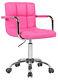 Cushioned Computer Desk Office Chair Back Chrome Legs Lift Swivel Adjustable Pu