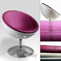 DESIGNER SHELL CHAIR white-plum retro lounge design, bowl armchair, stool