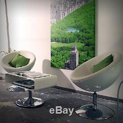 DESIGNER SHELL CHAIR white-white retro lounge design, bowl armchair, stool