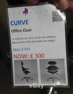 Danform Designer Curve Black Leather Office Chair