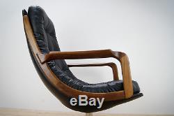 Danish Office Leather Swivel Chair, 1960s