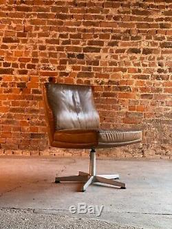 De Sede DS 35 Leather Swivel Desk Chair Office Chair Switzerland Circa 1960