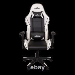 Dellonda Gaming/Office Chair Adjustable, Headrest & Lumbar Support Black/White