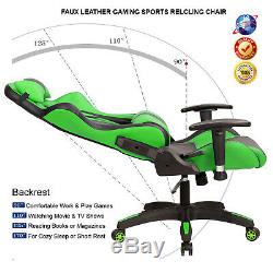 Deluxe Faux Leather Racing Gaming Computer Lift Recliner Executive Sports Chair