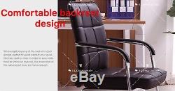 Deluxe PU Leather Home Office Conference Chair Black Strong Metal Computer Chair