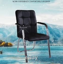 Deluxe PU Leather Home Office Conference Chair Black Strong Metal Computer Chair