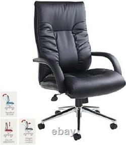 Derby Leather Faced Executive Office Chair in Black C17