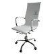 Designer High Back Ribbed Leather Computer Office Chair White