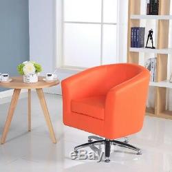Designer Leather Swivel Tub Chair Armchair Dining Living Room Office Reception