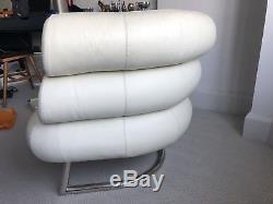Designer White Leather Tub Chair Armchair Dining Living Room Office Reception