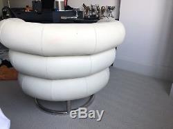 Designer White Leather Tub Chair Armchair Dining Living Room Office Reception