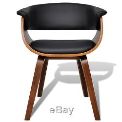 Dining Chair Leather Backrest Kitchen Home Office Restaurant Seat Black Brown
