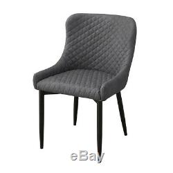 Dining Chairs Faux Leather Chair Kitchen Living Room Home Office Grey (Set of 2)