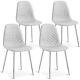 Dining Chairs Set Of 4 Pu Leather Padded Seat Chrome Legs Office Kitchen Chair